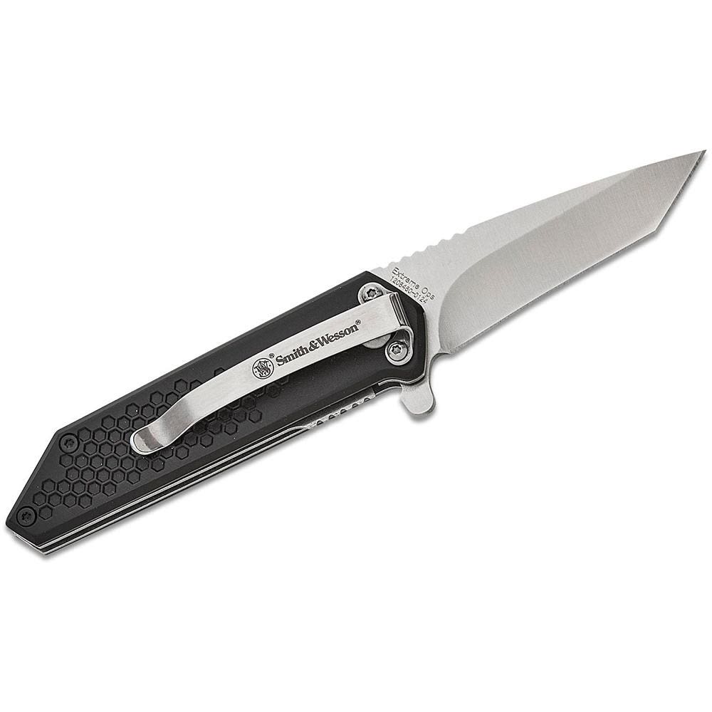 Smith & Wesson Extreme Ops Spring Assist Folding Knife 2-1/2" Tanto Blade Black