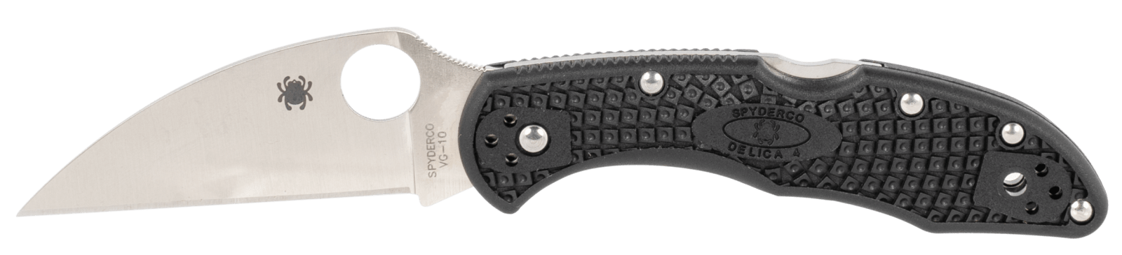 Spyderco C11FPWCBK Delica 4 Lightweight 2.87" Folding Wharncliffe Plain VG-10 SS Blade Black  Textured FRN Handle Includes Pocket Clip