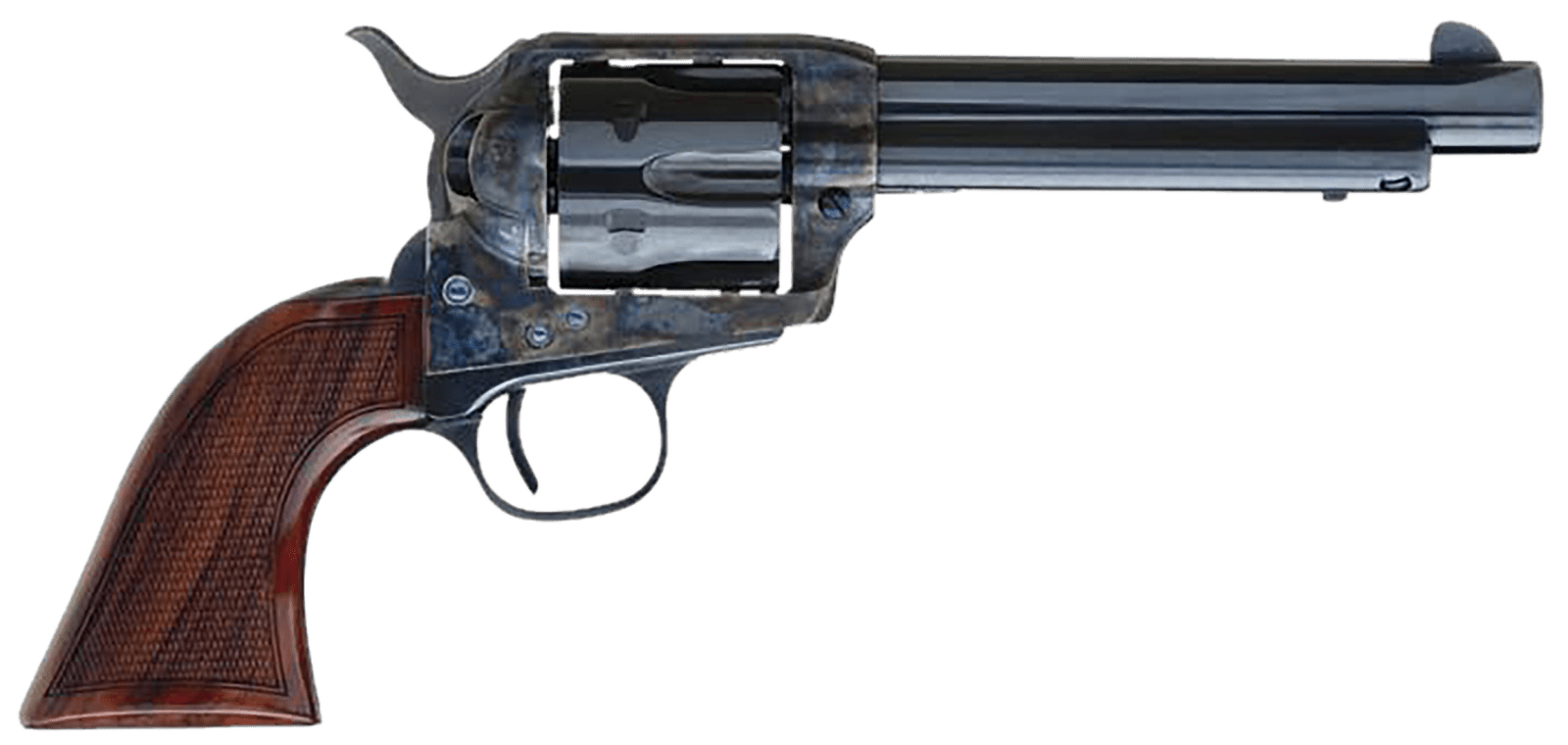 Cimarron AR411 Arizona Ranger  45 Colt (LC) 6 Shot, 5.50" Blue w/Engraved "Arizona Ranger" Steel Barrel, Blued Cylinder, Color Case Hardened Steel Frame, Checkered Walnut Grip, Exposed Hammer