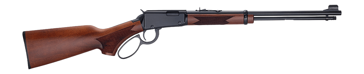 Henry H001PG22 Western 22 S/L/LR 15/17/21+1 18.50" Blued Round Barrel, Black Aluminum Grooved Receiver, American Walnut Fixed w/Pistol Grip Stock