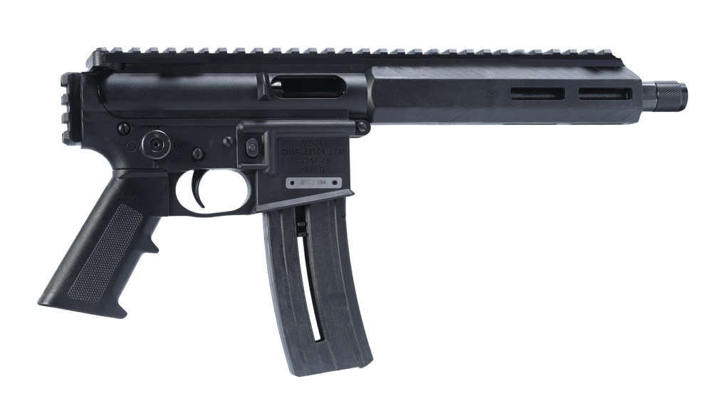Mountain Bill Gun Lab MBGL-GOAT15-ATOM-1-HC Goat-15 Atom 22 LR 10+1 7.80" Black Oxide Threaded Barrel, Black Polymer Receiver w/Picatinny Rail, M-LOK Handguard, Black Polymer Grip