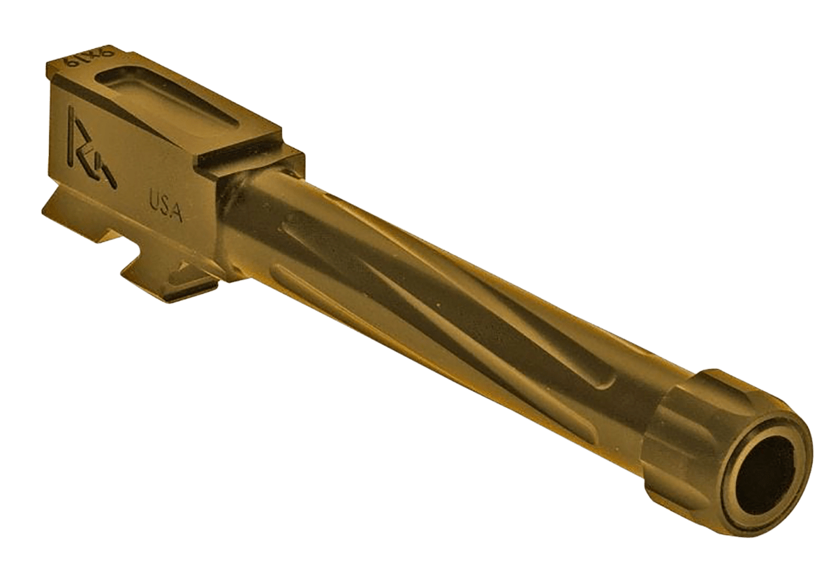 Rival Arms RA20G802E Precision V1 Match Grade 9mm Luger Compatible w/Glock 48, 4.17" Fluted Threaded Gold PVD Stainless Steel