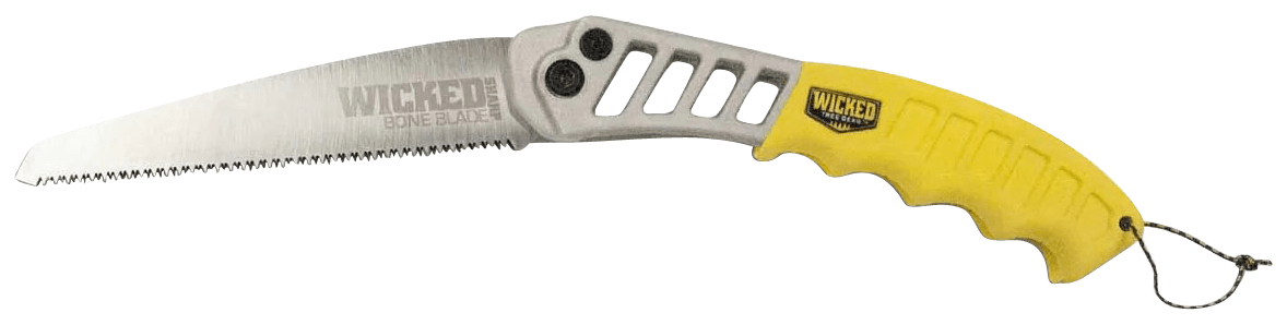 Wicked Tree Gear WTG007 Tough Utility  Folding Saw 7" High Carbon Steel Blade/Yellow Overmold Aluminum Handle