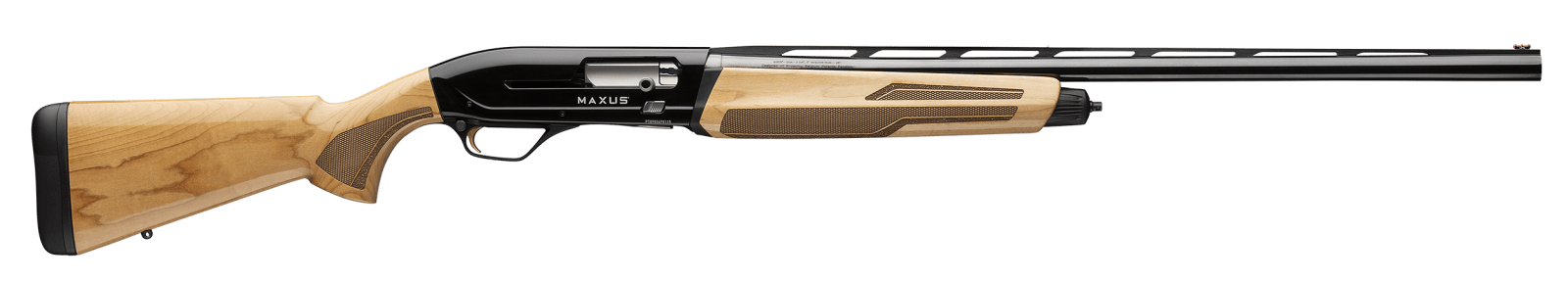 Browning 011778204 Maxus II Hunter Full Size 12 Gauge Semi-Auto 3" 4+1 28" Matte Blued Vent Rib Barrel, Matte Black Aluminum Receiver, Adjustable Shim Gloss AAAA Maple Wood Stock