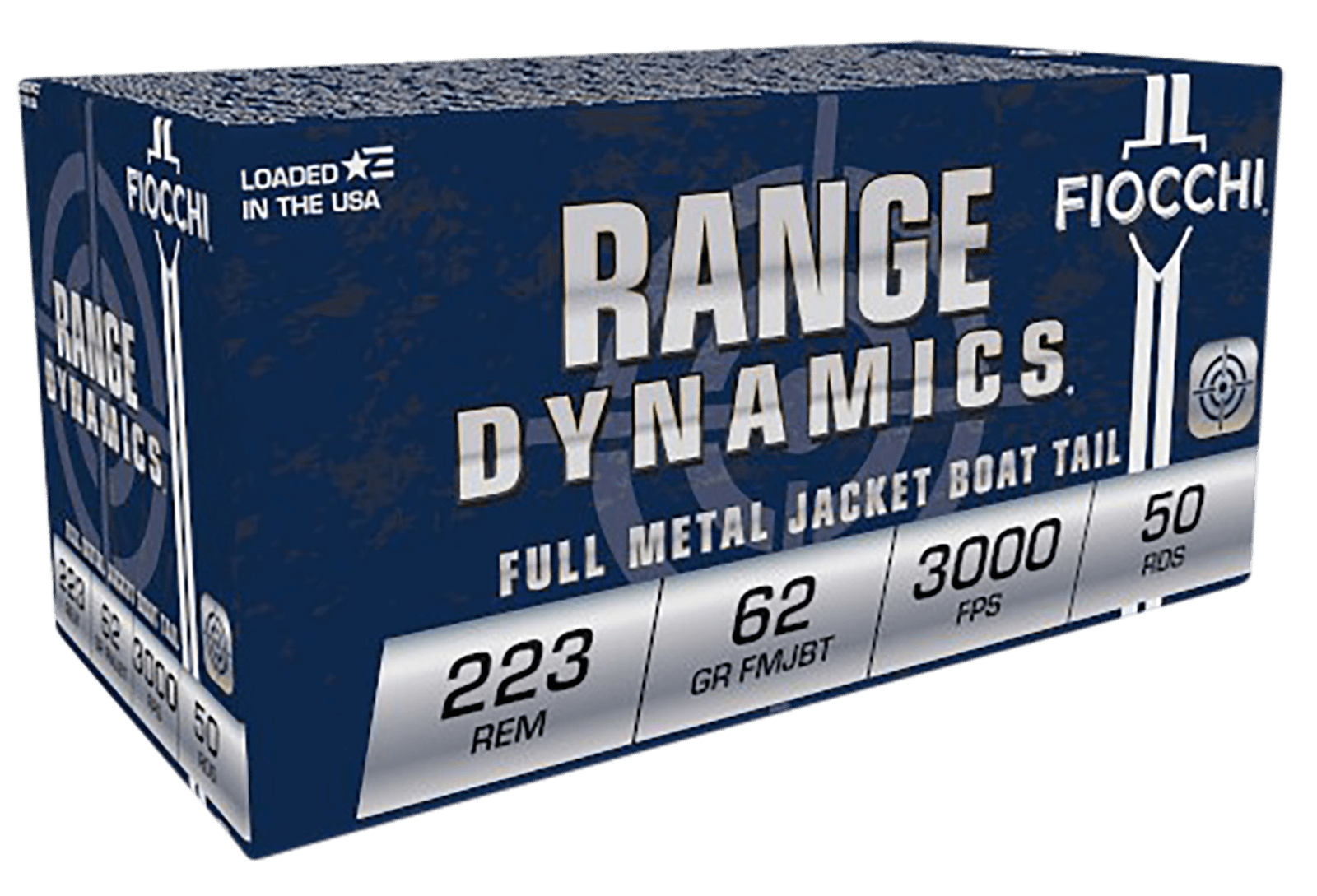 Fiocchi 223C Range Dynamics 223Rem 62gr Full Metal Jacket Boat Tail 50 Per Box/20 Case