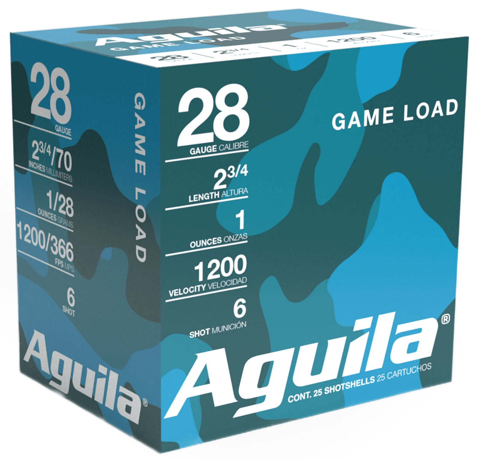 Aguila 1CHB2836 Game Load  28Gauge 2.75" 1oz 6Shot 25 Per Box/20 Case