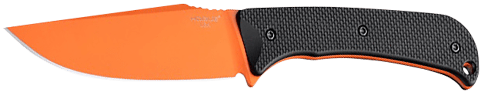 Hogue 35859 Extrak  XL 3.90" Fixed Clip Point Plain Blaze Orange Cerakote CPM M4 Tool Steel Blade, Black Textured G10 Scales Handle