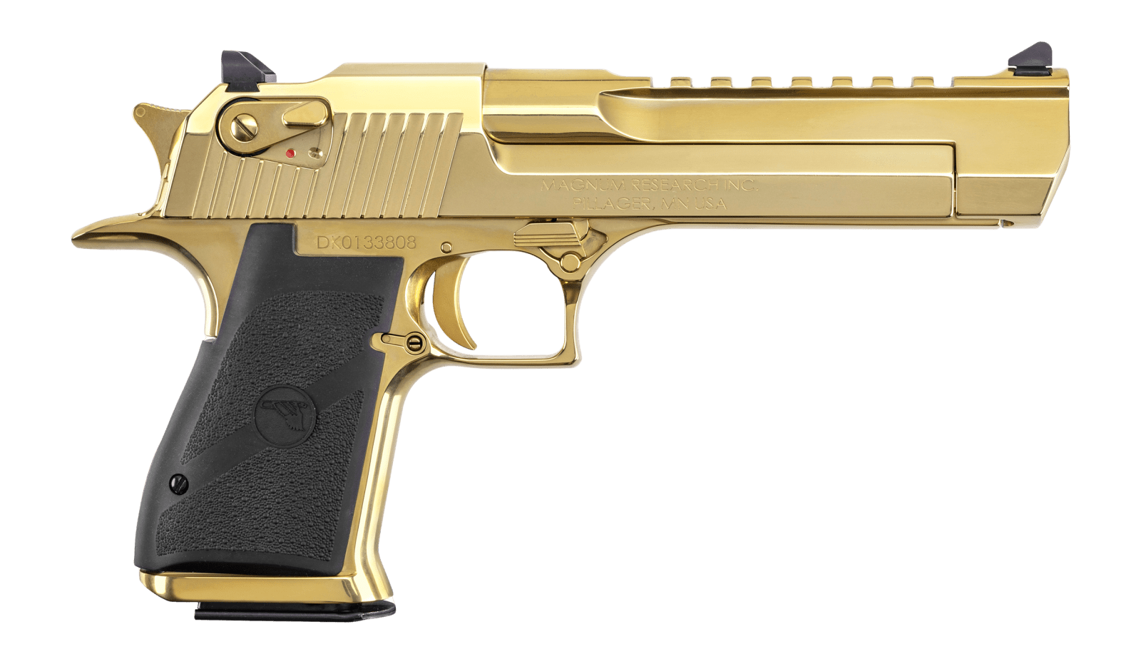 Magnum Research DE357ZNG Desert Eagle Mark XIX 357 Mag 9+1 6" Picatinny Rail Barrel, Gold Zirconium Nitride Serrated Slide & Frame