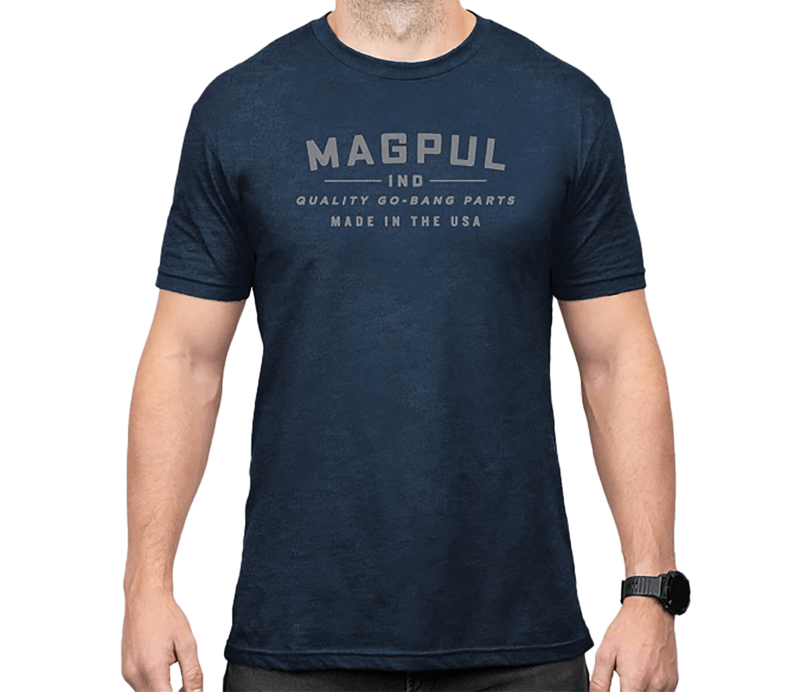 Magpul MAG1112-410-2XL Go Bang Parts  Navy Heather Cotton/Polyester Short Sleeve 2XL