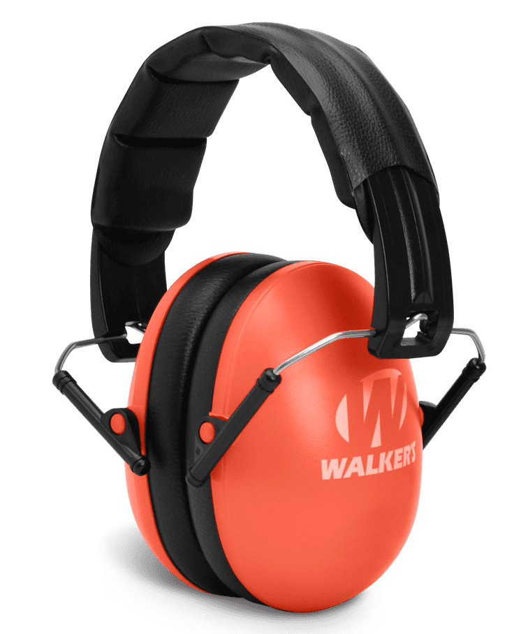Walker's GWPYWFM2COR Folding Muff  23 dB Over the Head Coral/Black Polymer Fits Youth/Women