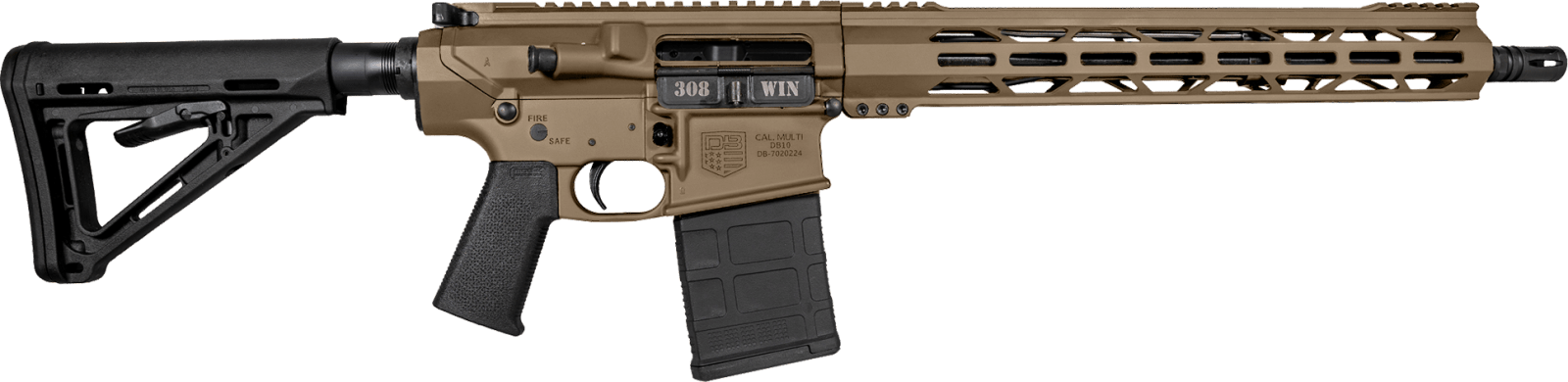 Diamondback DB1018C061 DB10 308 Win 16" 20+1 Flat Dark Earth Magpul MOE Carbine Stock Black Magpul MOE-K Grip 15" M-Lok
