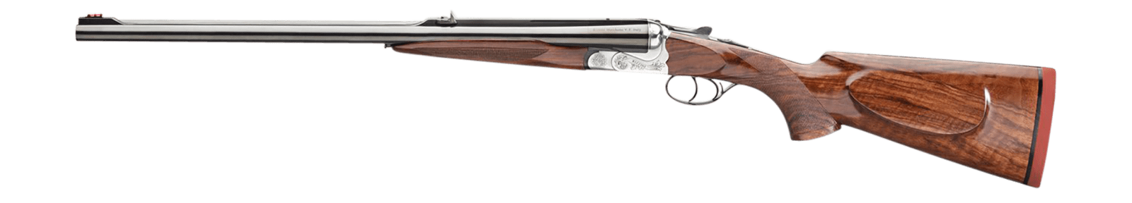 Rizzini USA 7001470 Rhino Express  470 Nitro Express 2rd 23" Gloss Blued 23" Chrome-Lined Barrel Coin Anodized Silver Engraved Steel Oiled Turkish Walnut Ambidextrous Hand