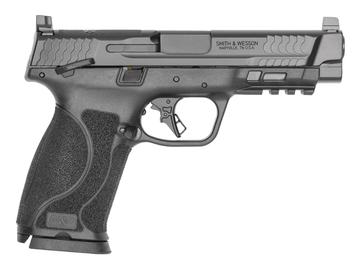 Smith & Wesson 14505 M&P M2.0 Full Size 10mm Auto 10+1 4.60" Black Armornite Stainless Steel Barrel & Optic Cut/Serrated Slide, Black Polymer Frame w/Picatinny Rail, Interchangeable Palmswell Grip