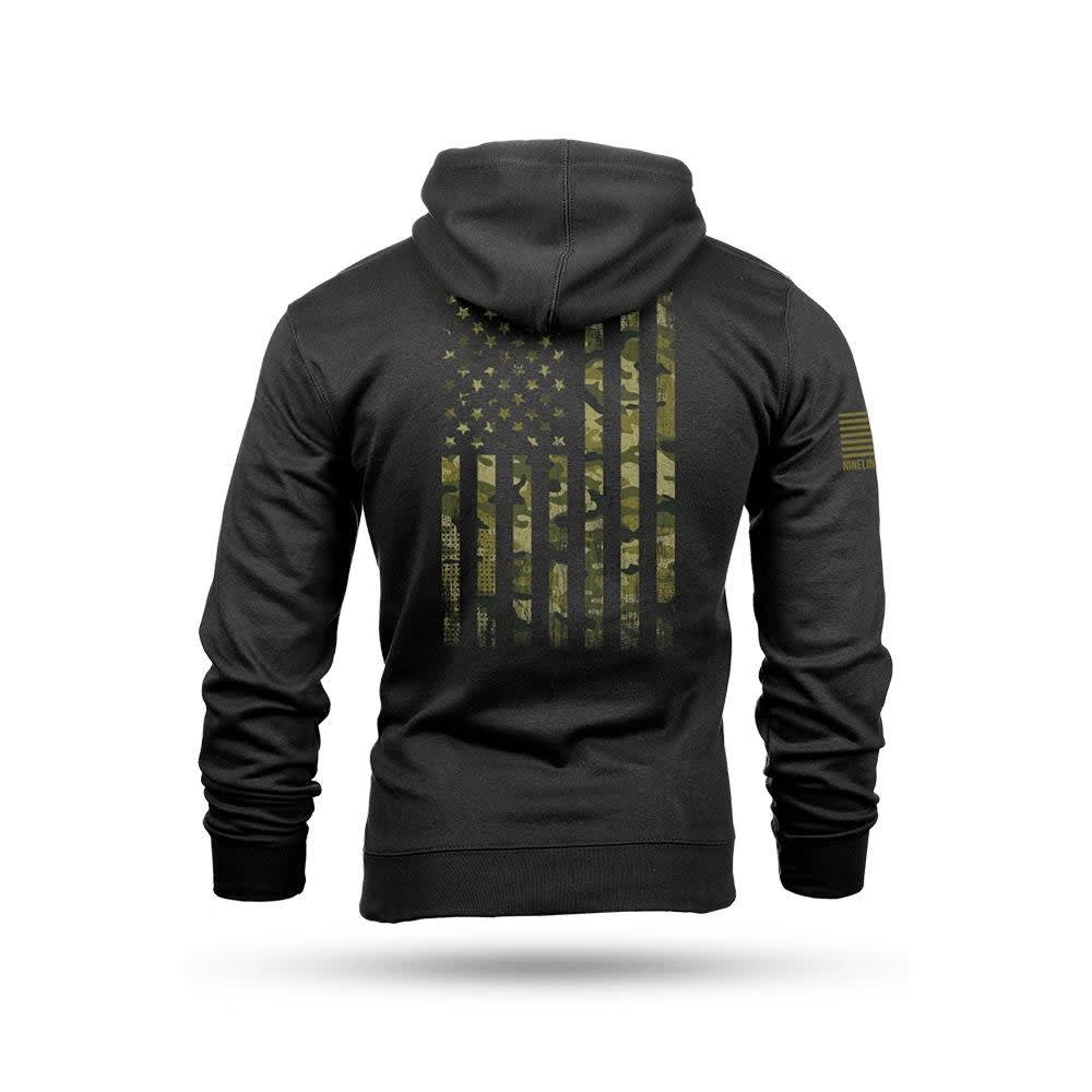 Nine Line American Camo Hooded Sweatshirt Black L
