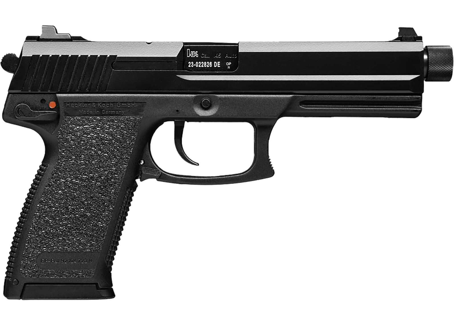 HK 81000078 Mark 23  45 ACP 12+1 5.87" Black Steel Threaded Barrel, Serrated Steel Slide, Polymer Frame, Black Polymer Grip, Ambidextrous