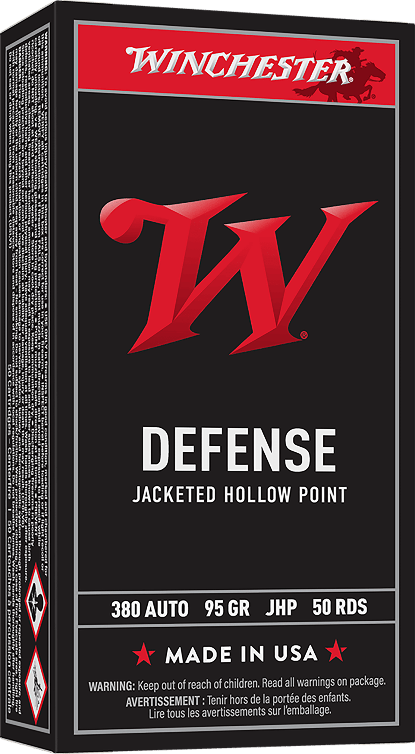 Winchester Ammo USA380JHP USA 380ACP 95gr Jacketed Hollow Point 50 Per Box/10 Case