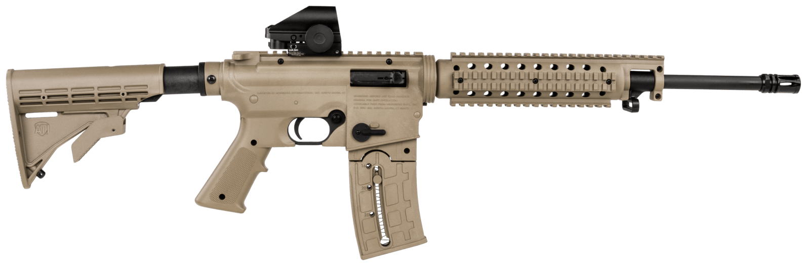 Mossberg 37240 715 Tactical w/Optic Full Size 22 LR 25+1 16.25" Matte Blued Steel Barrel, Flat Dark Earth Picatinny Rail Receiver, Flat Dark Earth A2 Adjustable Synthetic Stock, FFE Polymer Grip, Halo