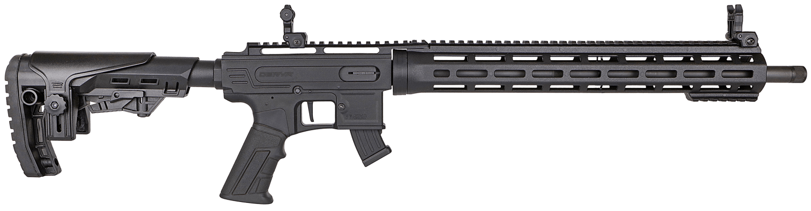Derya Firearms TM22.FLASH.18 TM22 Flash 22 LR 10+1 18" Black Anodized Threaded Barrel, Black Anodized Aluminum Receiver w/Picatinny Rail, M-LOK Handguard & Forend, Black Fixed Polymer Stock, Black Pol