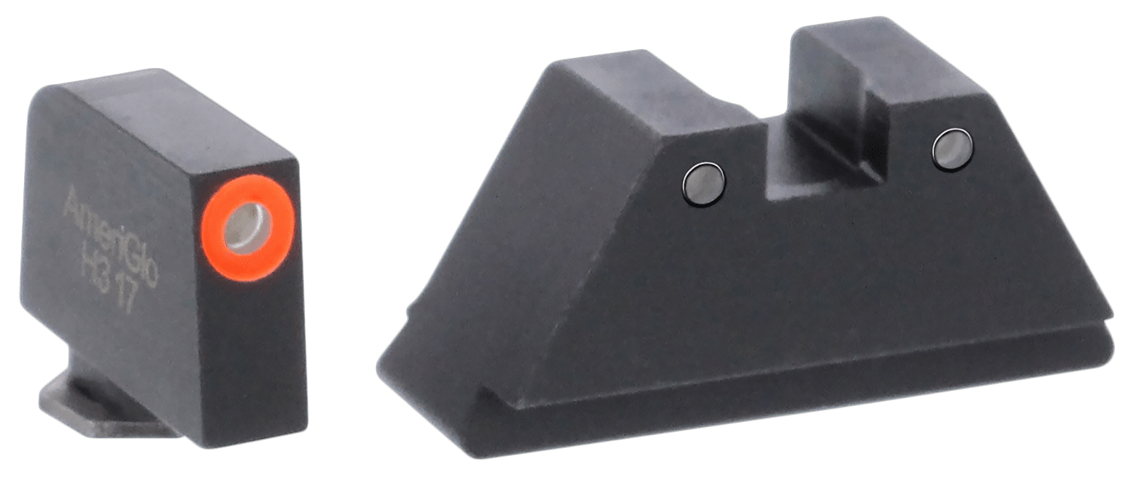 AmeriGlo GL452 Optic Compatible Sight Set for Glock  XL Tall Green Tritium Orange Outline Front Sight-Green Tritium Black Outline Rear Sight