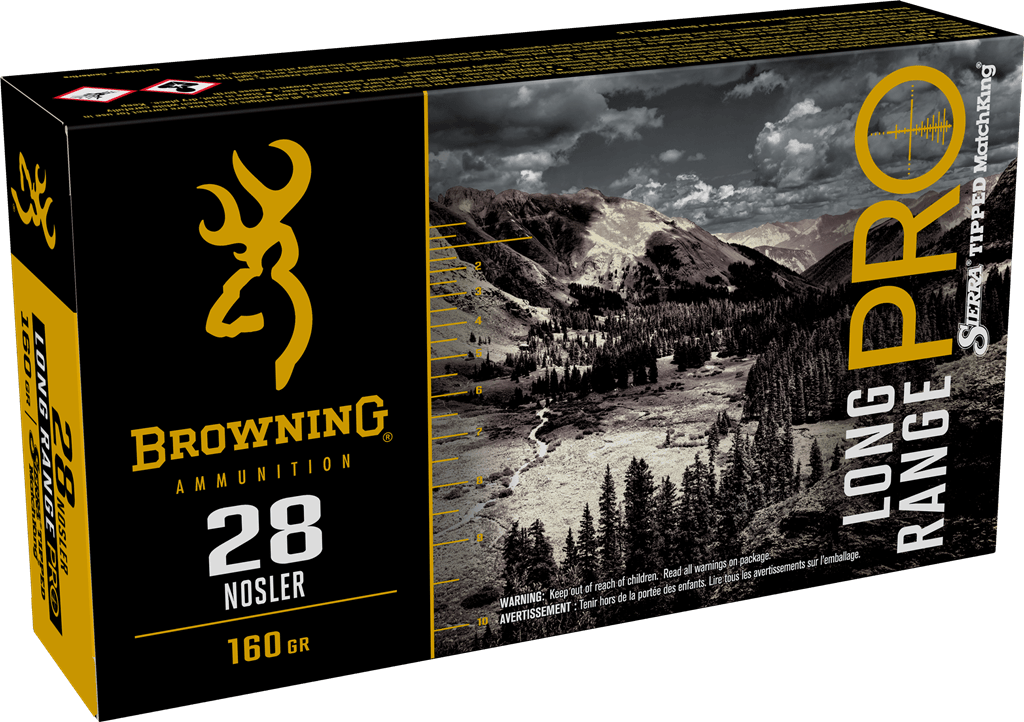 Browning Ammo B192500281 Long Range Pro  28Nosler 160gr Sierra MatchKing BTPT 20 Per Box/10 Case