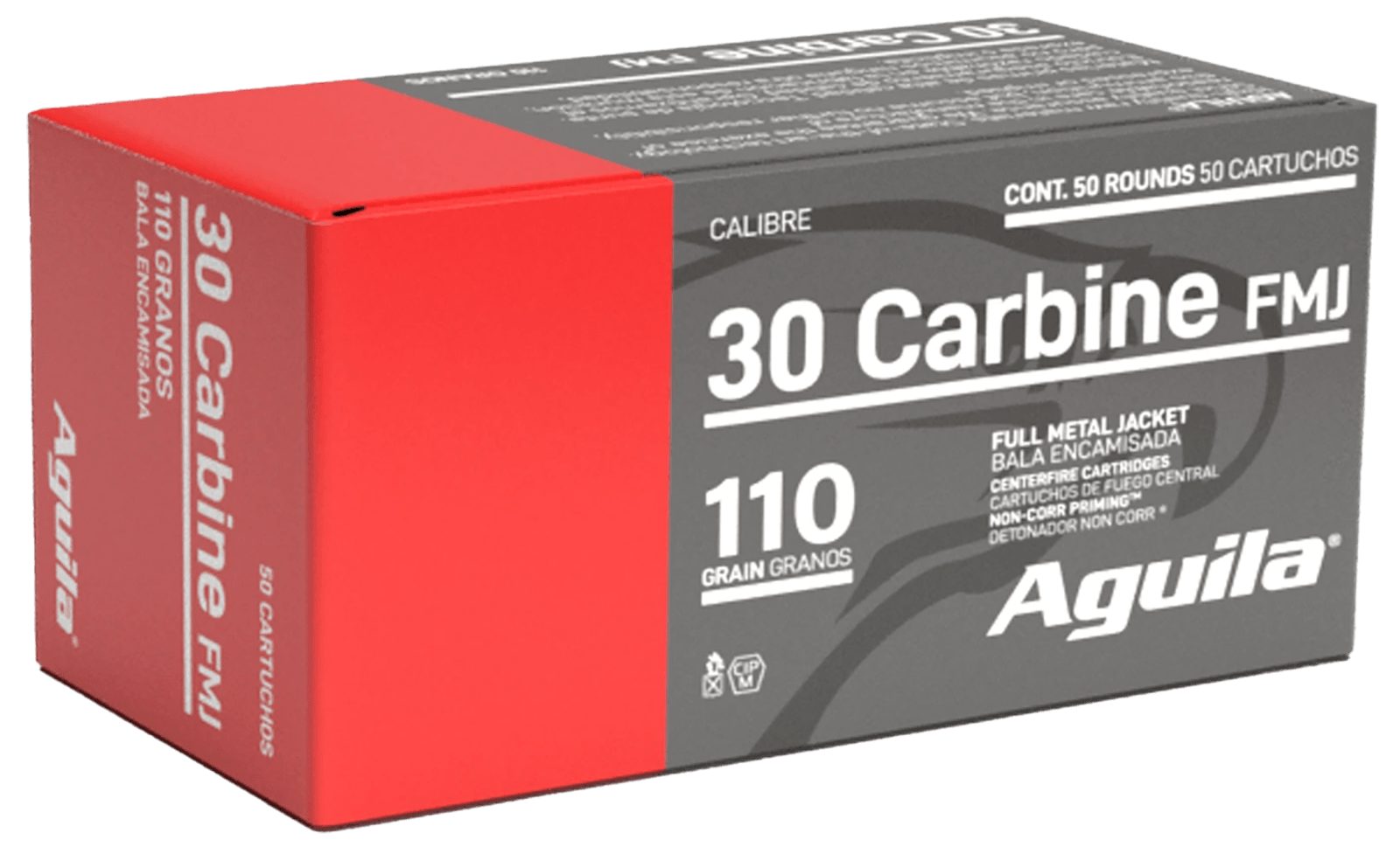 Aguila 1E302110 30Carbine 110gr Full Metal Jacket 50 Per Box/20 Case