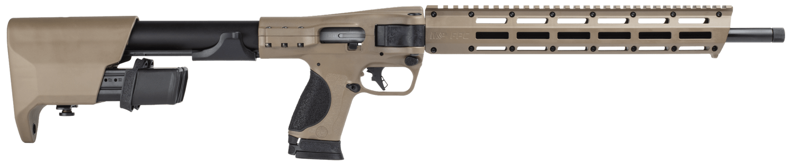Smith & Wesson 14376 M&P FPC 9mm Luger 23+1 18.60" Black Oxide Flat Dark Earth Cerakote Aluminum Receiver M-LOK Handguard Polymer Stock Palm Swell Grip