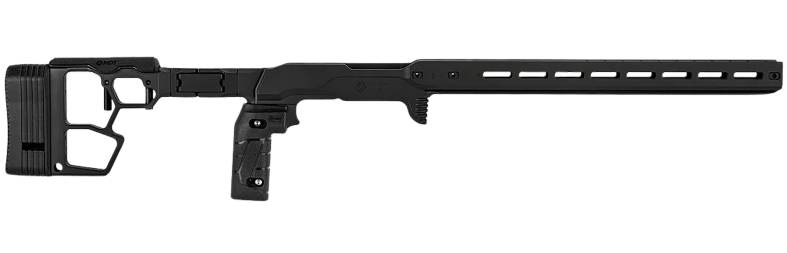 Mdt Sporting Goods Inc 116079BLK ACC Premier Gen2 Chassis Cerakote Black Aluminum Fits Ruger American Rimfire 34.40" OAL