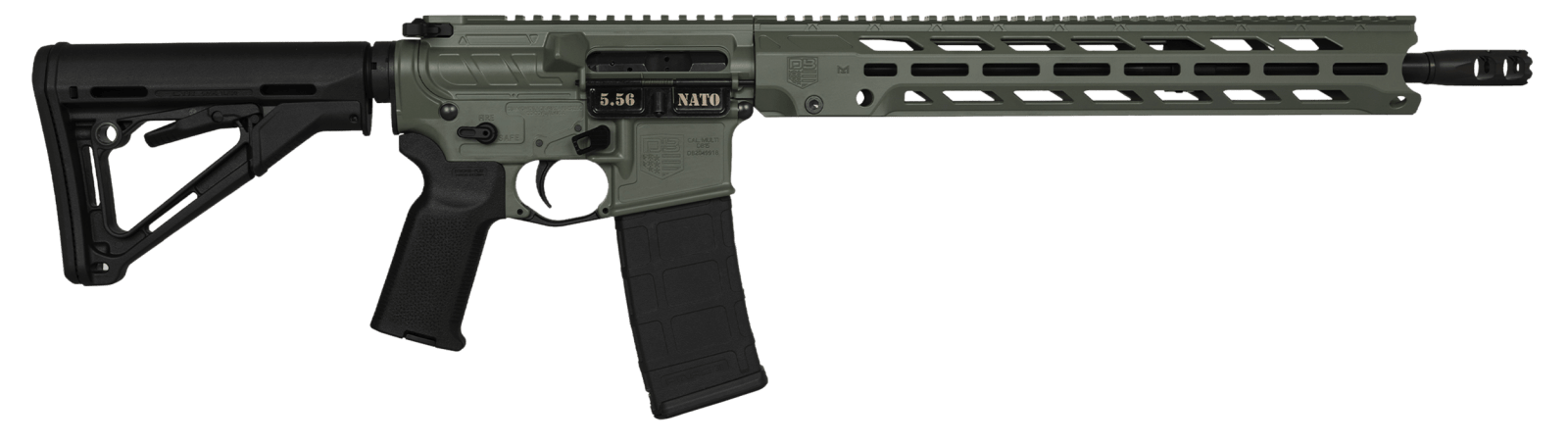 Diamondback DB1784K791 DB15 Obsidian 5.56 NATO 30+1 16" Black Nitride Threaded Barrel, Jungle Green Cerakote Picatinny Rail Aluminum Receiver, Magpul CTR Black Synthetic Stock & Magpul MOE K2 Grip