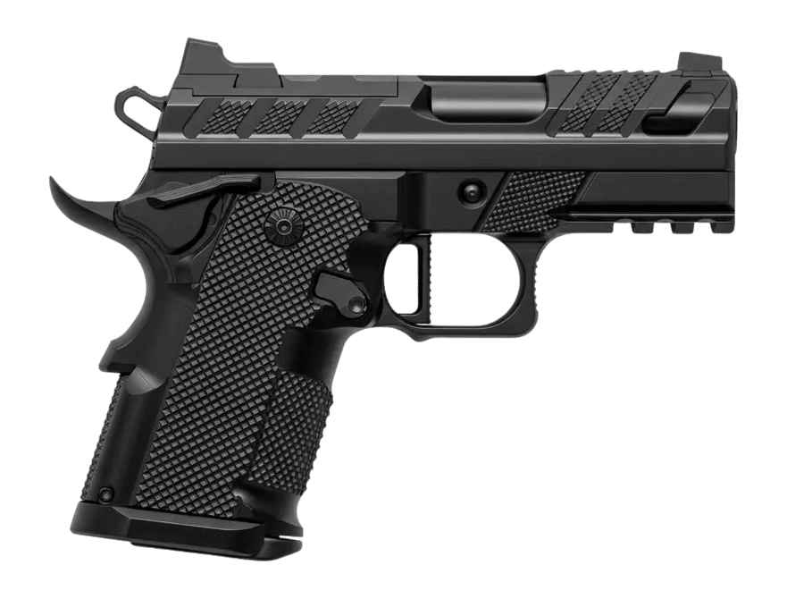 Fusion Firearms XP-3C-9-BLK XP 3C Compact Frame 9mm Luger 15+1 3" Black Tennifer QPQ Steel Barrel, Serrated Slide & Frame w/Beavertail & Picatinny Rail, Black Aluminum Grip
