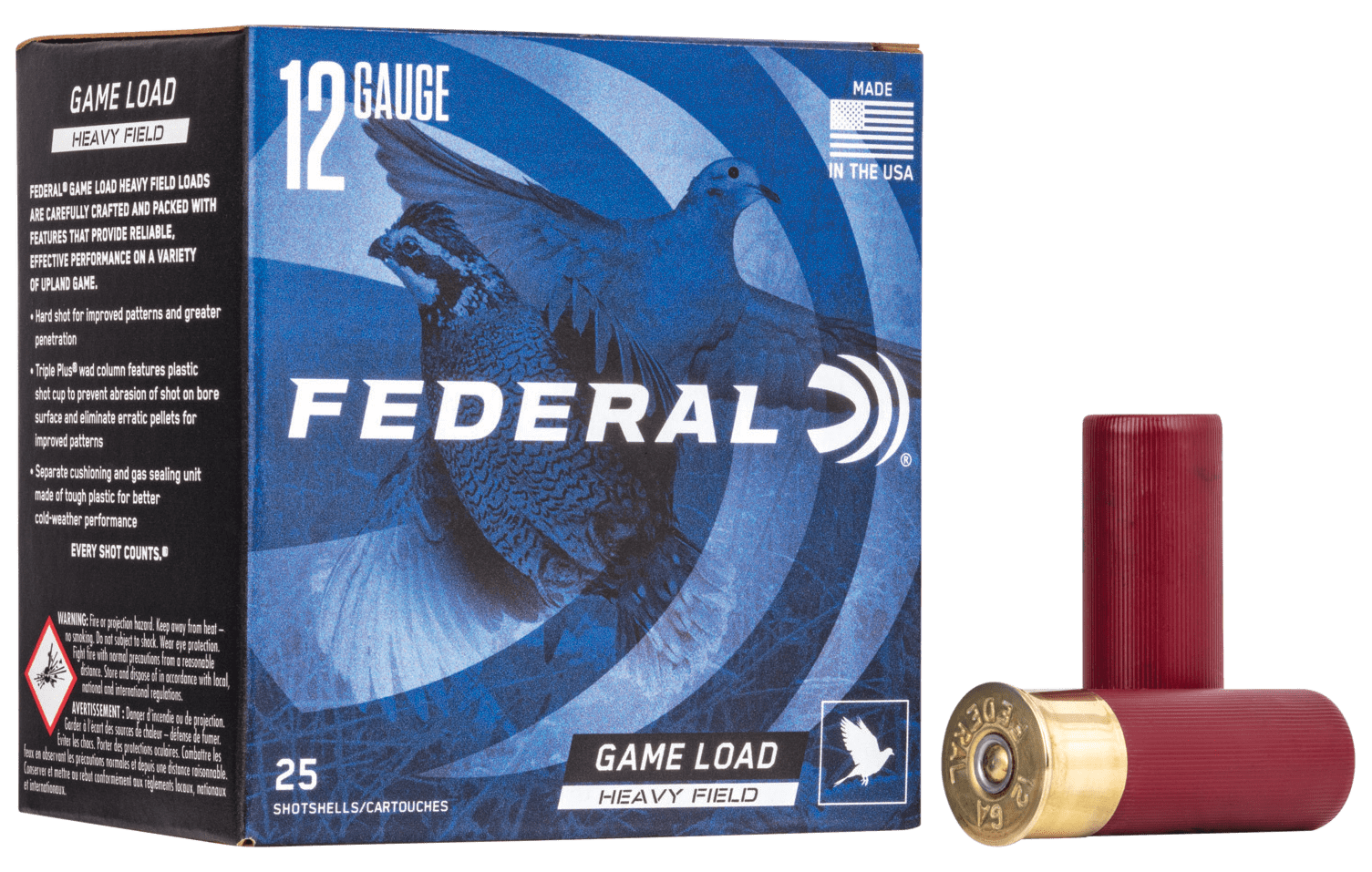 Federal H1238 Game-Shok Heavy Field 12Gauge 2.75" 1 1/8oz 8Shot 25 Per Box/10 Case
