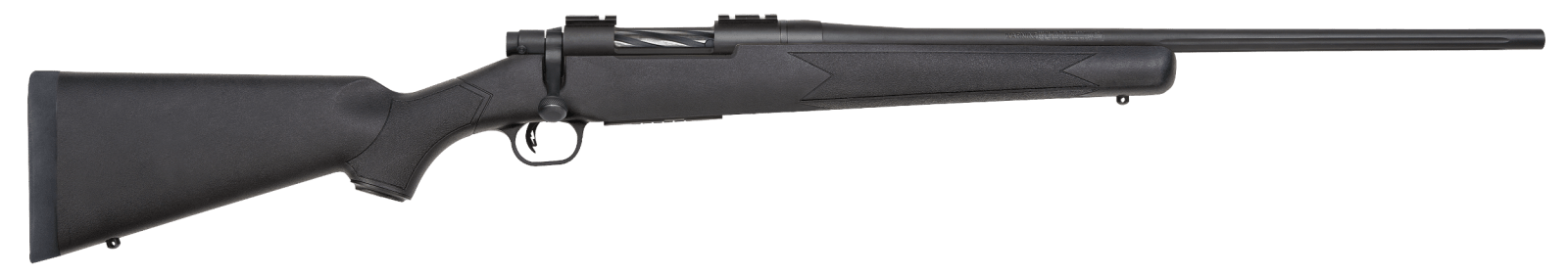 Mossberg 27909 Patriot  Full Size 6.5 Creedmoor 5+1 22" Matte Blued Fluted Barrel, Matte Blued Stainless Steel Receiver Drilled & Tapped, Black Fixed Synthetic Stock, Right Hand