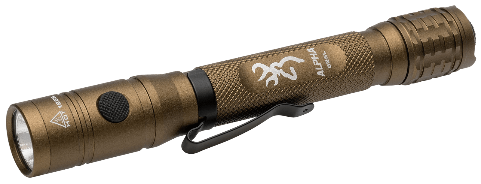 Browning 3711256 Alpha 2AA Flashlight Burnt Bronze 36/525 Lumens White LED/Green
