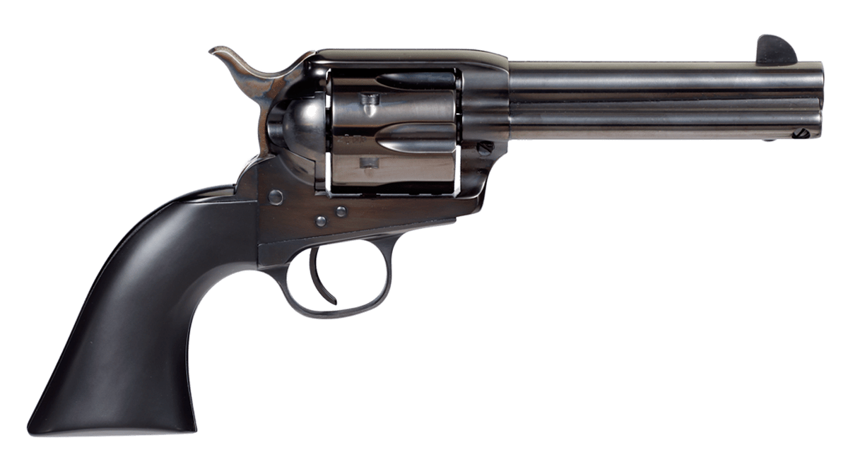 Taylors & Company 555161D Devil Anse  45 Colt (LC) 6rd 4.75" Blued Cylinder & Barrel Color Case Hardened Steel Frame Matte Black Wood Grip (Taylor Tuned)