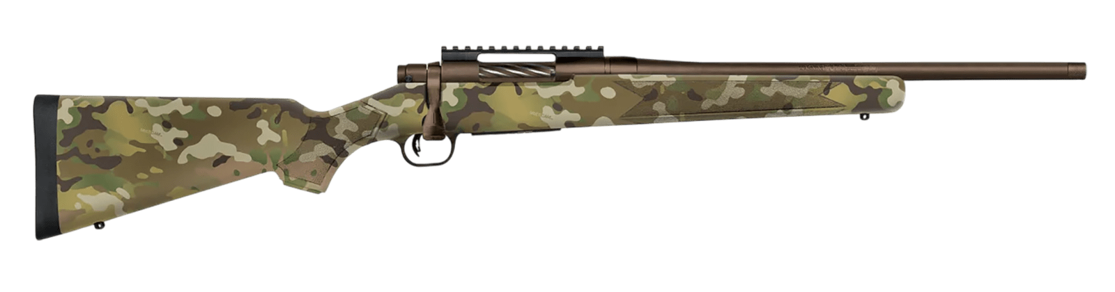 Mossberg 28278 Patriot  Compact 6.5 Creedmoor 4+1 18" Patriot Brown Cerakote Threaded Bull Barrel, Patriot Brown Cerakote Steel Receiver w/Picatinny Rail, MultiCam Fixed Synthetic Stock