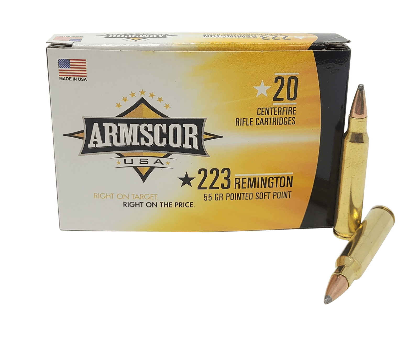 Armscor AC2232N USA  223Rem 55gr Pointed Soft Point 20 Per Box/50 Case