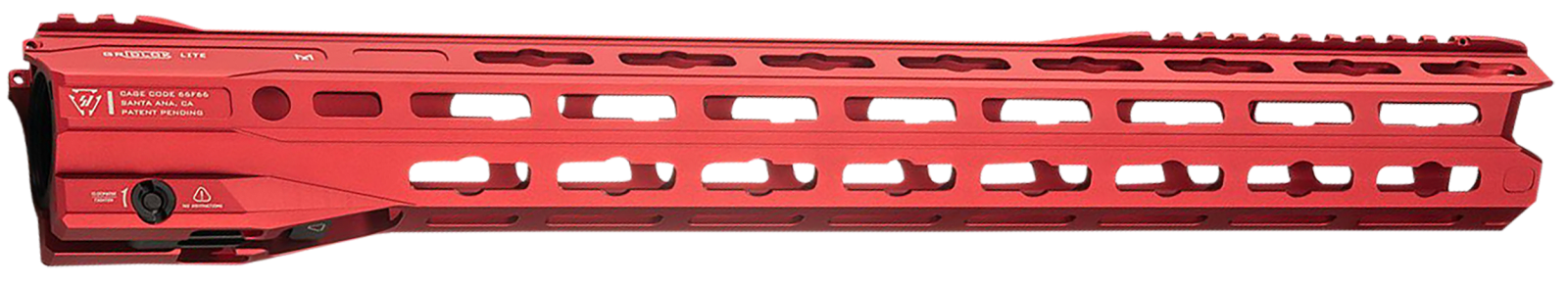 Strike Industries GRIDLOK-LITE-17-RED GridLok Lite with Quick Rail Detach System 17"L 1.57"D M-LOK Red Aluminum for AR-15