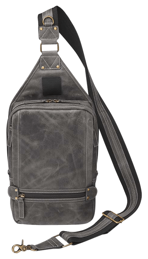 Gun Tote'n Mamas/Kingport GTMCZY108GREY Sling Backpack  Gray Leather Includes Standard Holster