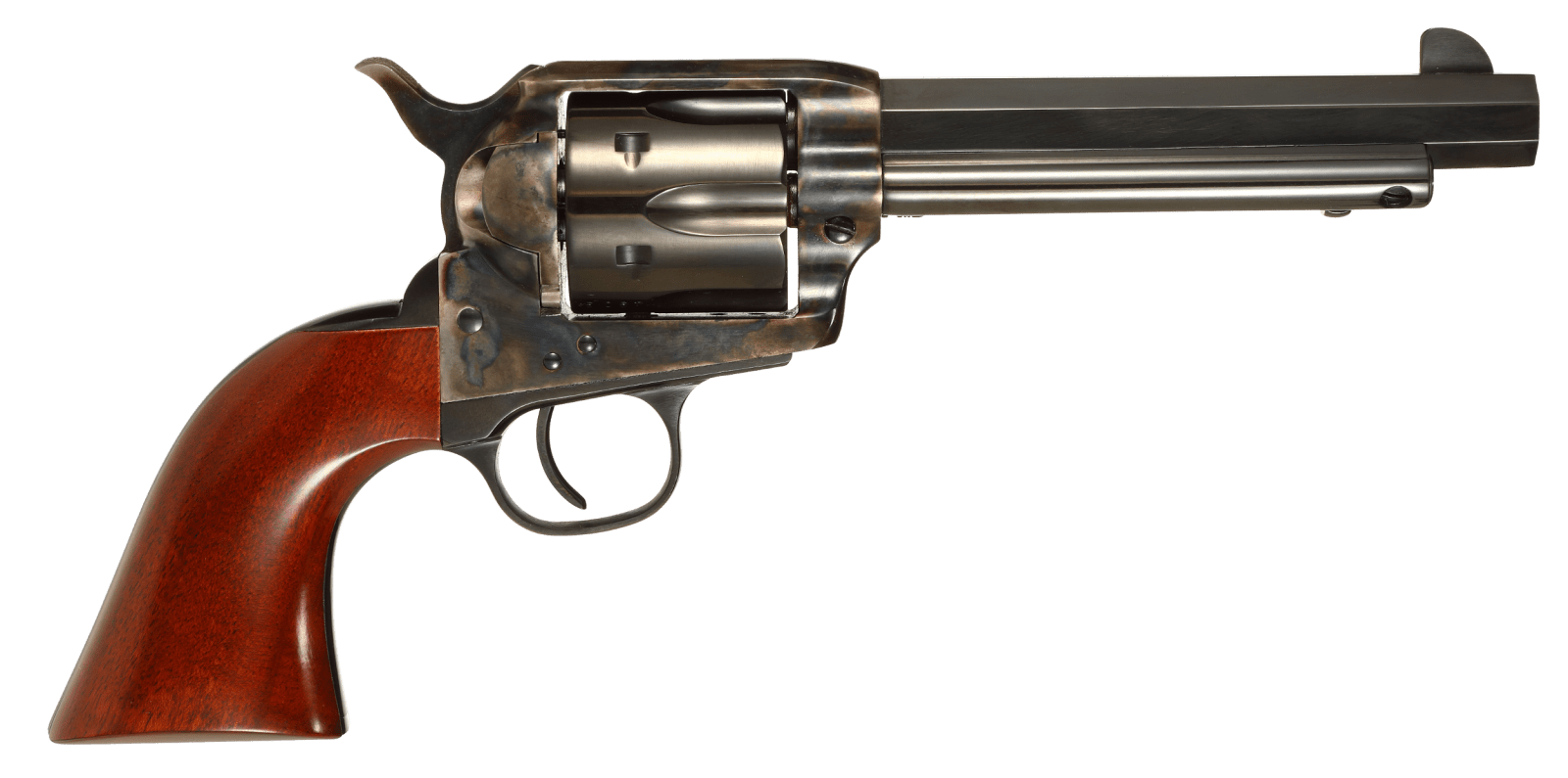 Taylors & Company 556102 1873 Cattleman Drifter 45 Colt (LC) Caliber with 5.50" Blued Finish Barrel, 6rd Capacity Blued Finish Cylinder, Color Case Hardened Finish Steel Frame & Walnut Grip