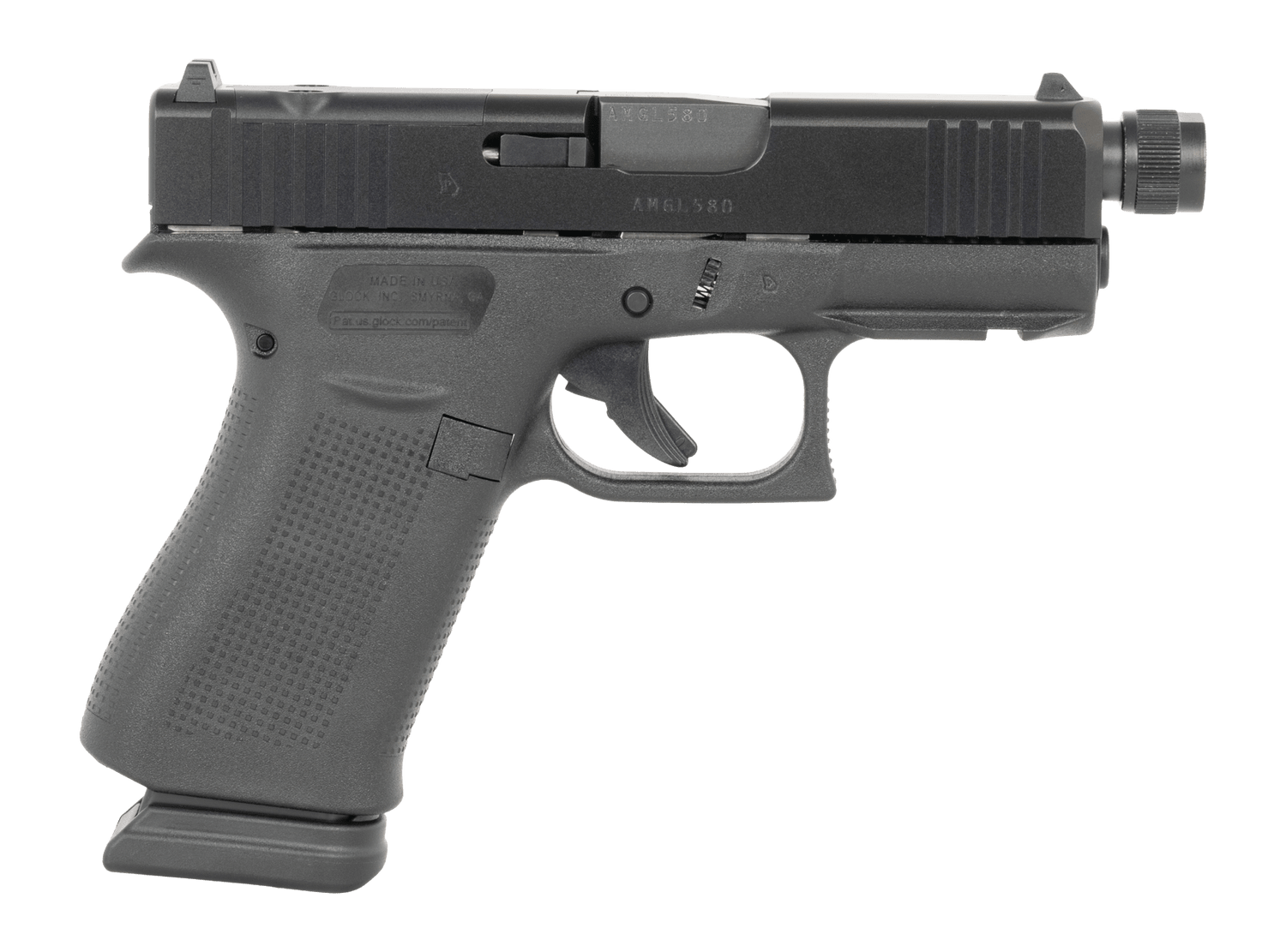 Glock UX4350201FRMOSTB G43X 9mm Luger 10+1 3.41" Black Threaded Barrel, Black Steel Optic Ready/Serrated Slide, Black Polymer Frame w/Accessory Rail, Ambidextrous
