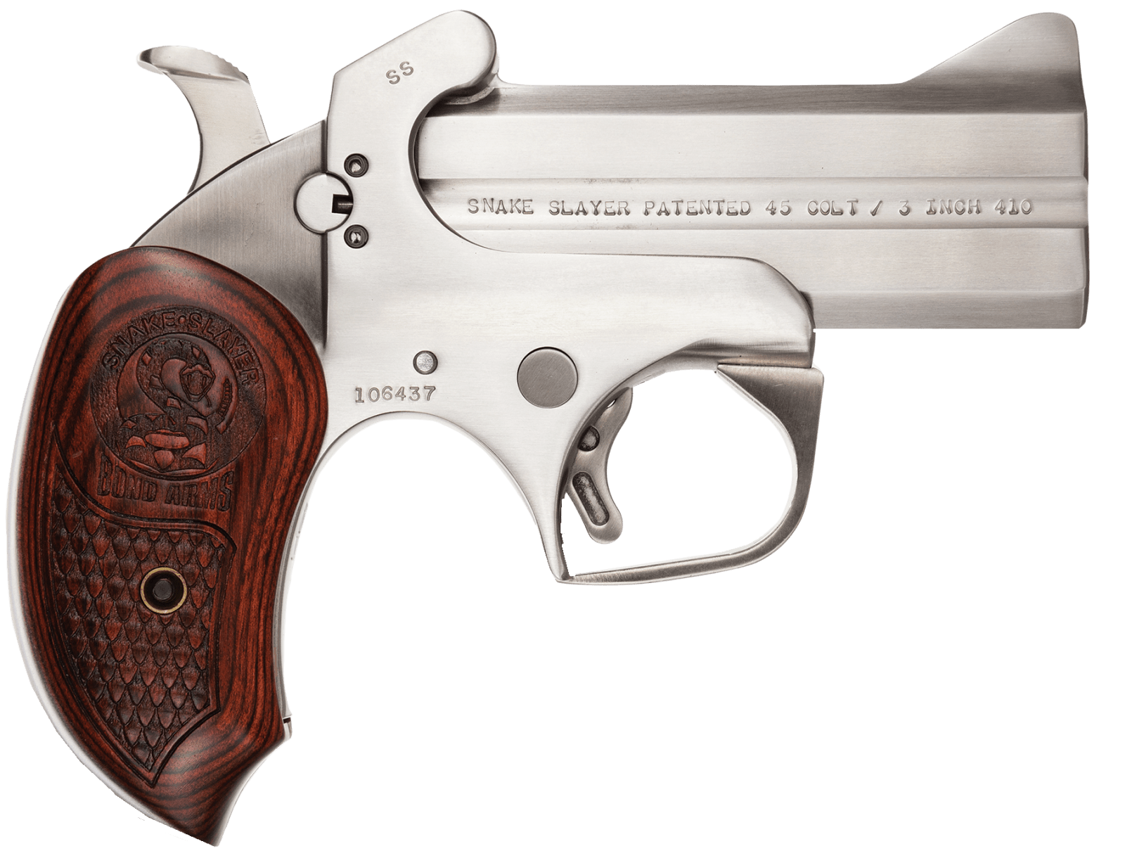 Bond Arms BASS Snakeslayer Original 357 Mag/38 Spl 2rd Shot 3.50" Extended Rosewood Grips