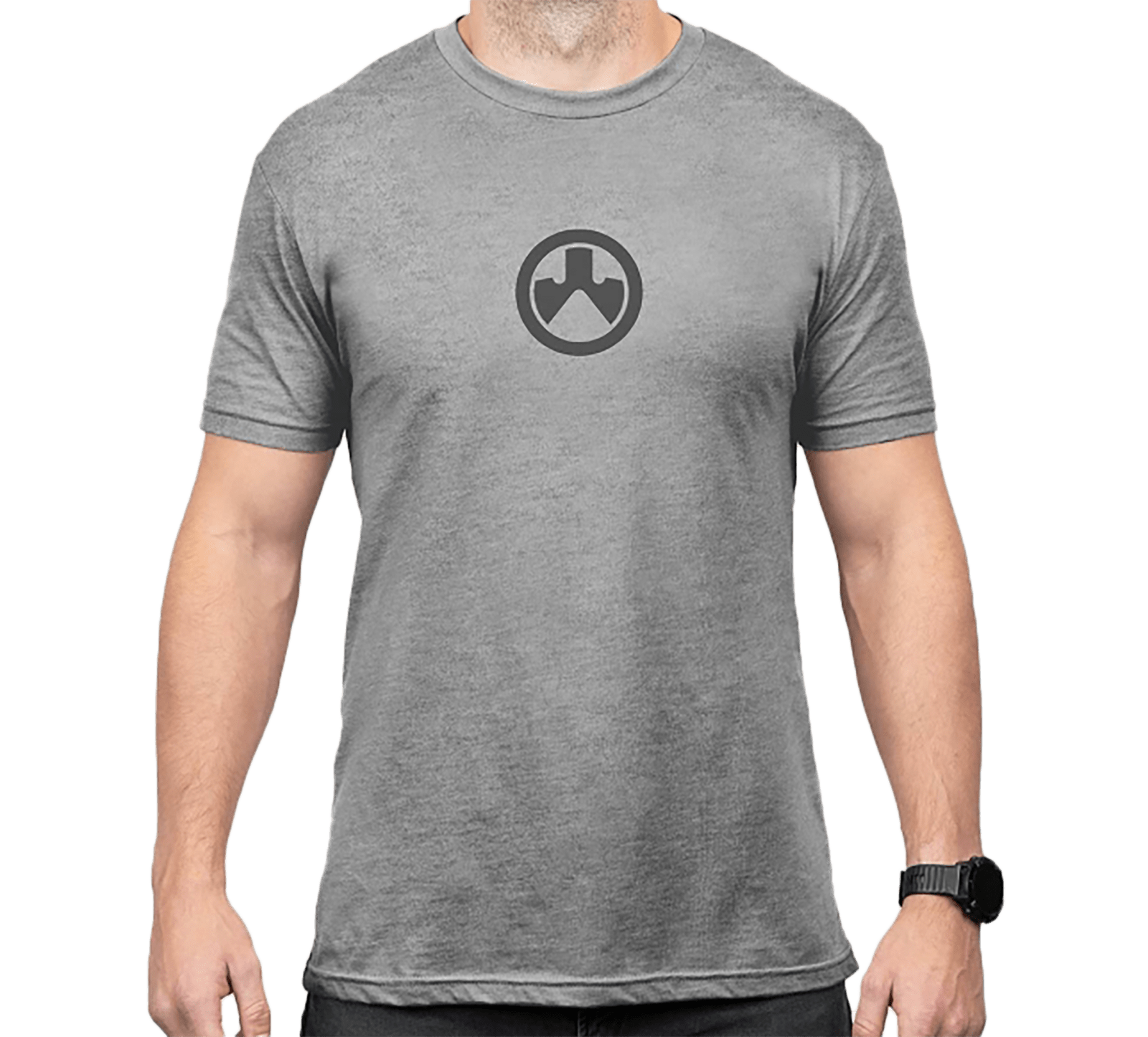 Magpul MAG1115-041-2XL Icon Logo  Stone Gray Heather Cotton/Polyester Short Sleeve 2XL