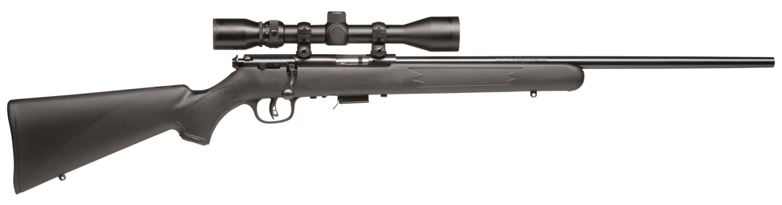 Savage Arms 96209 93R17 FXP w/Optic Full Size 17 HMR 5+1 21" Matte Black Button Rifled Barrel, Matte Black Drilled & Tapped Carbon Steel Receiver, Matte Black Fixed Synthetic Stock, 3-9x40mm Duplex Sc