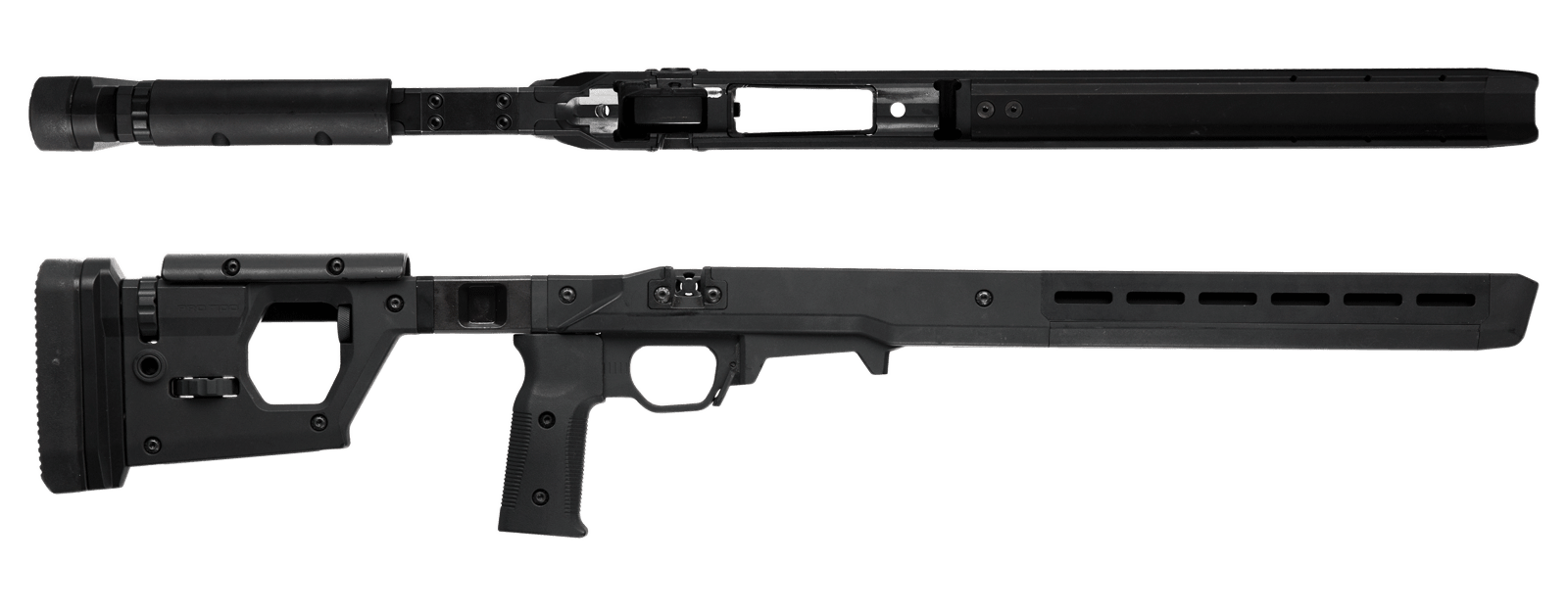 Magpul MAG997-BLK Pro 700 Stock Fixed w/Aluminum Bedding Black Synthetic for Remington 700 SA