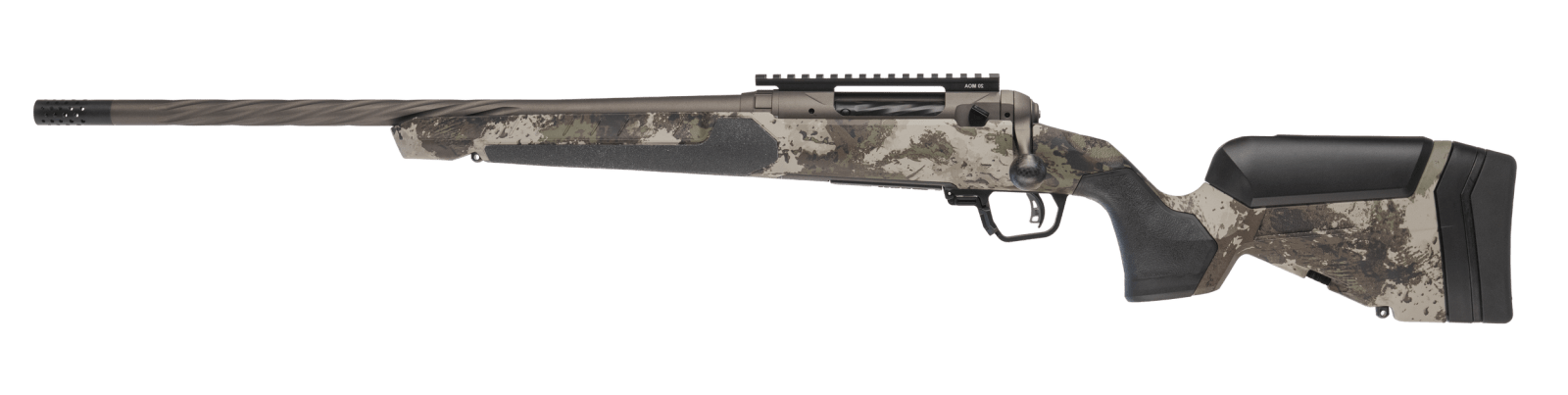 Savage Arms 32595 110 Core Hunter Pro 7mm PRC 3+1 22" Spiral Fluted Barrel, Savage Woodland Camo AccuStock w/AccuFit V2 Synthetic Stock, Left Hand