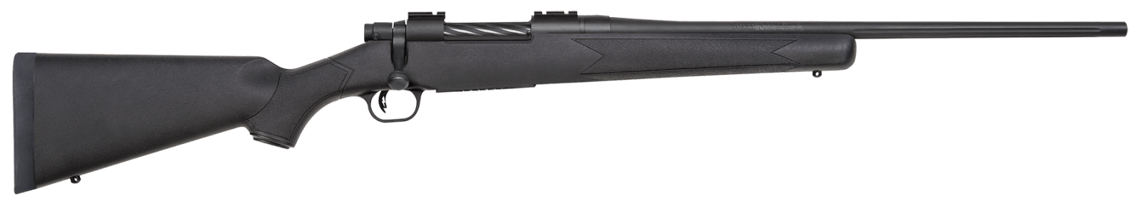 Mossberg 27877 Patriot  Full Size 25-06 Rem 5+1 22" Matte Blued Fluted Barrel, Drilled & Tapped Matte Blued Stainless Steel Receiver, Walnut Fixed Stock, Right Hand