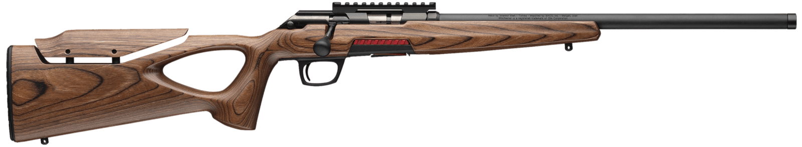 Winchester Repeating Arms 525228102 Xpert Target 22 LR 10+1 18" Matte Black Threaded Bull Barrel, Matte Black Picatinny Rail Steel Receiver, Brown Adj Comb & LOP Thumbhole Laminate Stock