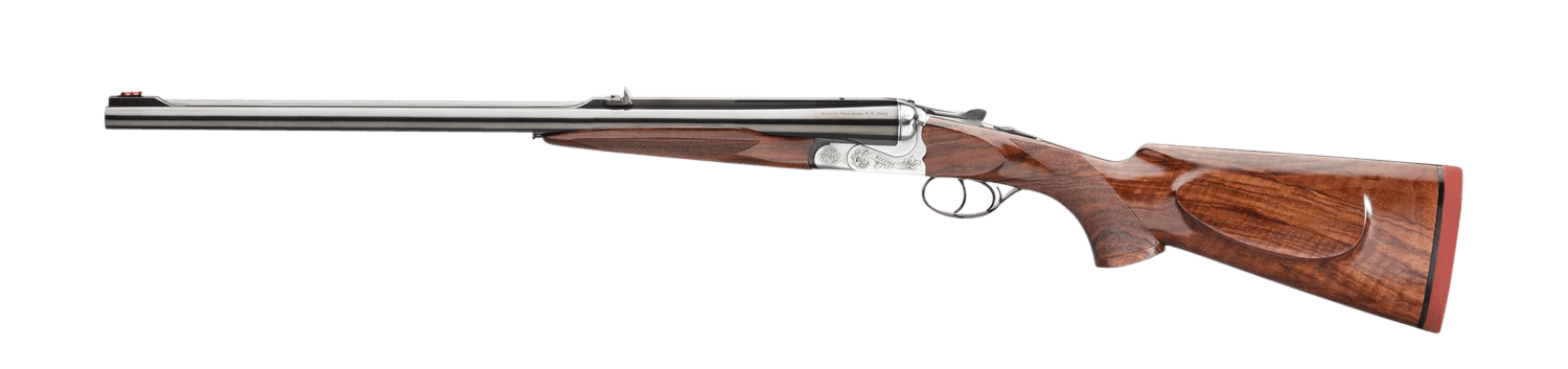 Rizzini USA 7001416 Rhino Express  Full Size 416 Rigby 2rd 23" Gloss Blued Steel Barrel, Coin Anodized Silver Engraved Steel Receiver, Oiled Turkish Walnut Fixed w/Pistol Grip Wood Stock, Ambidextrous