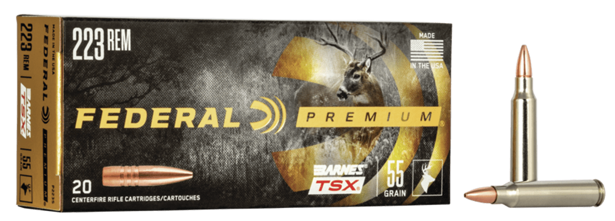 Federal P223S Premium  223Rem 55gr Barnes TSX 20 Per Box/10 Case