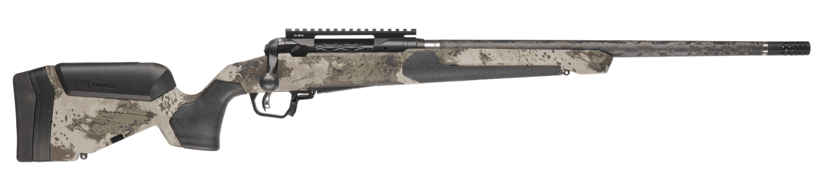 Savage Arms 32710 110 UltraLite Pro Full Size 6.5 Creedmoor 3+1 20" Carbon Fiber Barrel, Savage Woodland Camo Accufit V2 Synthetic Stock, Right Hand
