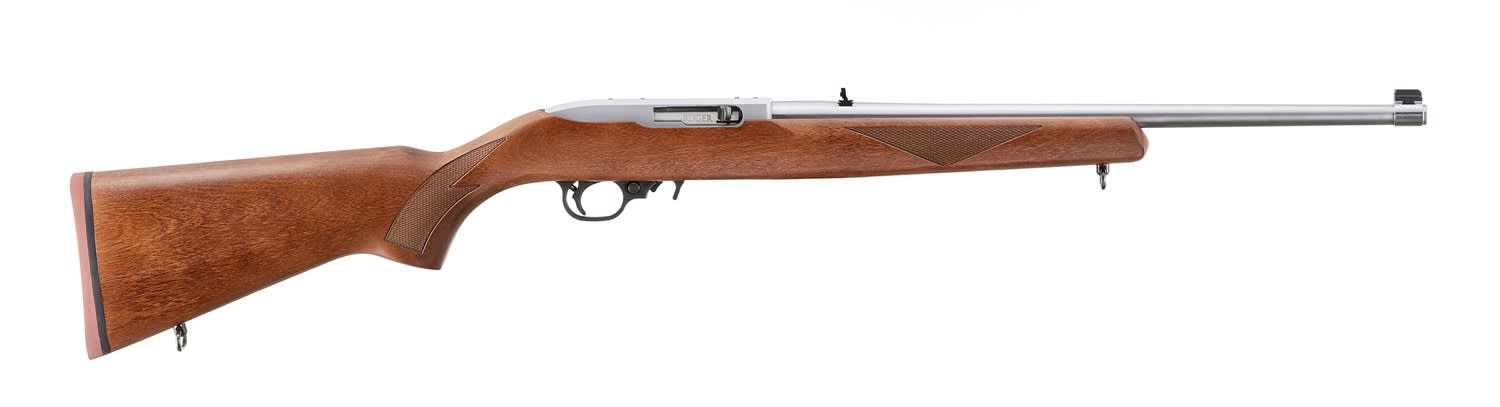 RUGER 10/22 SPORTER 22LR 18.5" STS BBL WALNUT STAINED STOCK, 1-10RD MAG